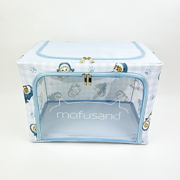 moufusand モフサンド 折りたたみ収納BOX(大) サメにゃん ブルー 片付け ケース インテリア