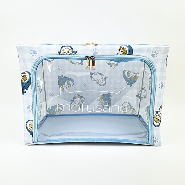 moufusand モフサンド 折りたたみ収納BOX(大) サメにゃん ブルー 片付け ケース インテリア