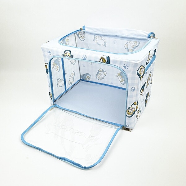 moufusand モフサンド 折りたたみ収納BOX(大) サメにゃん ブルー 片付け ケース インテリア