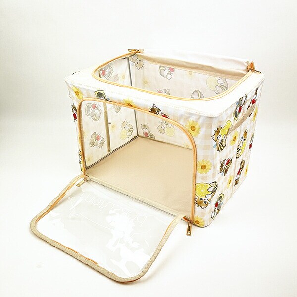 moufusand モフサンド 折りたたみ収納BOX(大) はちにゃん イエロー 片付け ケース インテリア