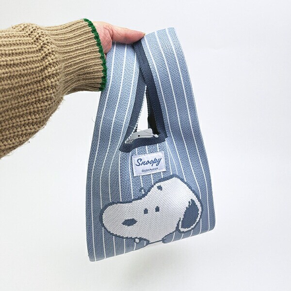 スヌーピー ニットミニトートバッグ ブルー SNOOPY