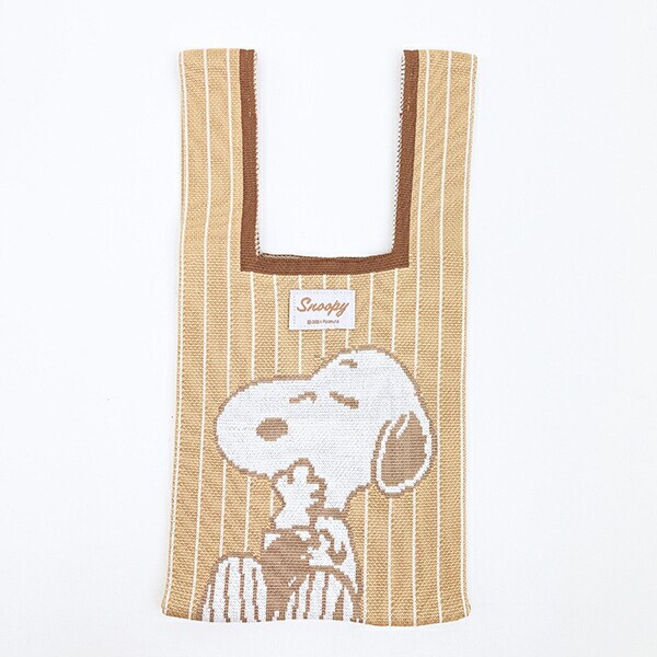 スヌーピー ニットミニトートバッグ ブラウン SNOOPY