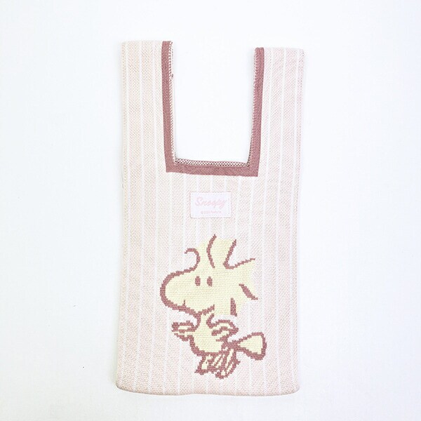 スヌーピー ウッドストック ニットミニトートバッグ ピンク SNOOPY
