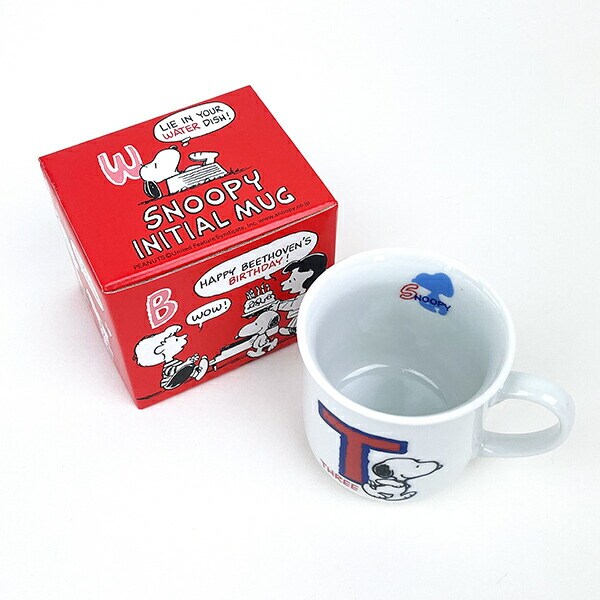 スヌーピー イニシャルマグ T 食器 SNOOPY 日本製
