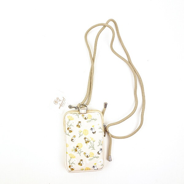 モフサンド mofusand フォンタブ&ショルダーポーチ フラワー スマホ イエロー