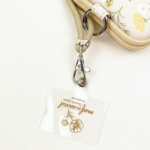 モフサンド mofusand フォンタブ&ショルダーポーチ フラワー スマホ イエロー