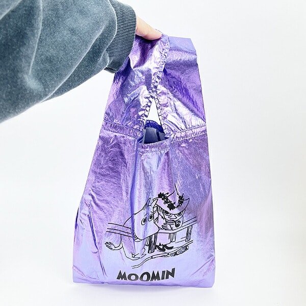 MOOMIN ムーミン シャイニーエコバッグ ムーミン&スナフキン 折りたたみバッグ マルシェバッグ