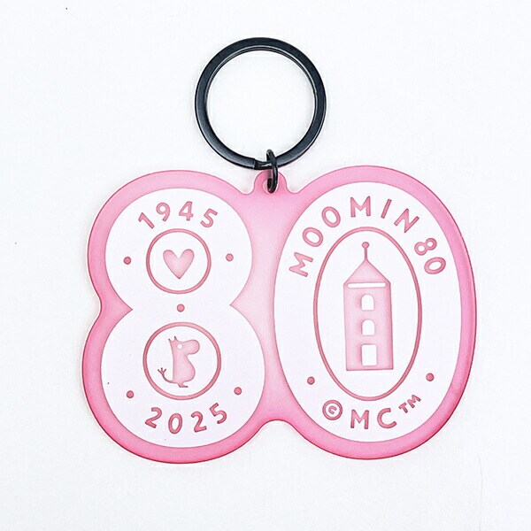 ムーミン 80周年アート アクリルキーホルダー ピンク MOOMIN