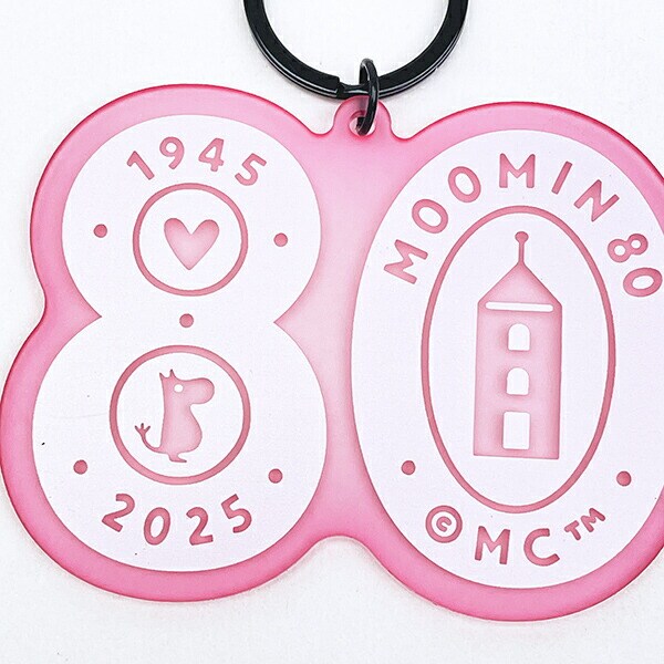 ムーミン 80周年アート アクリルキーホルダー ピンク MOOMIN