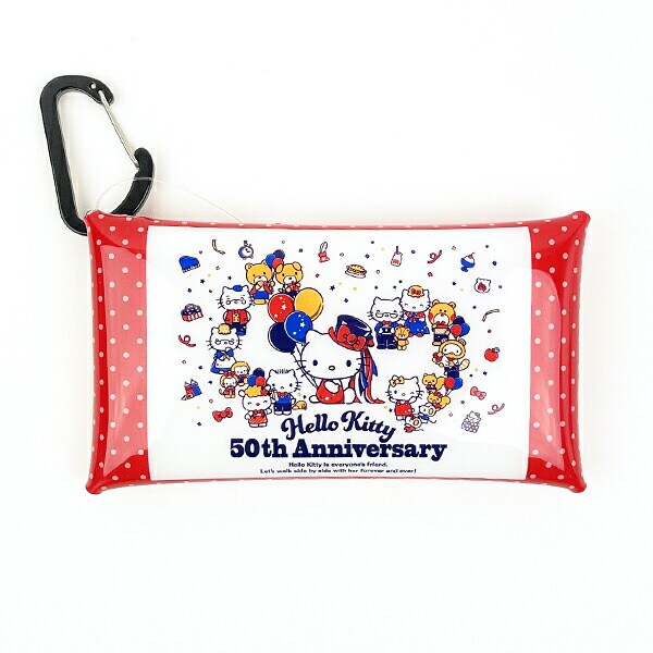 サンリオ ハローキティ 50th クリアマルチケースS  (レッド) 日本製 Sanrio