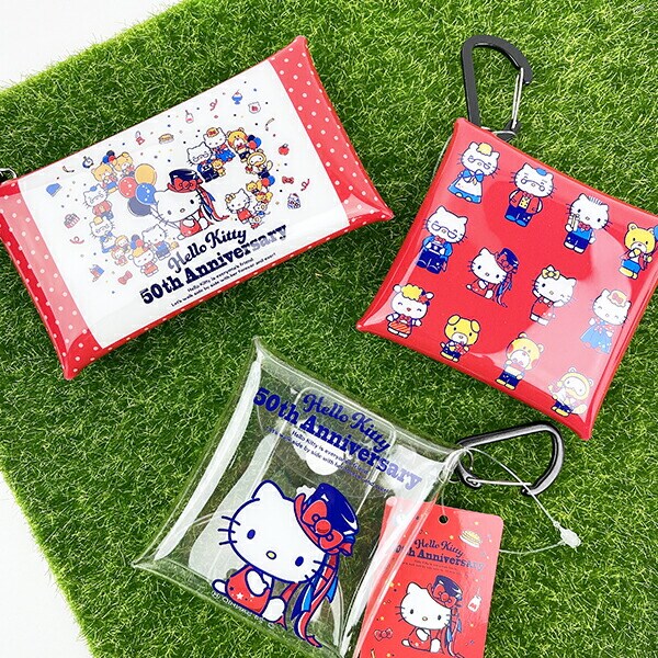 サンリオ ハローキティ 50th クリアマルチケースS  (レッド) 日本製 Sanrio