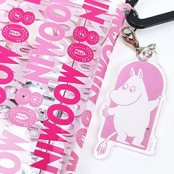 ムーミン 80周年アート クリアマルチケース S ポーチ ピンク MOOMIN
