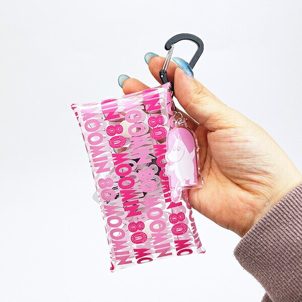 ムーミン 80周年アート クリアマルチケース S ポーチ ピンク MOOMIN