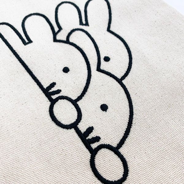 ミッフィー miffy 刺繍A4トート 刺繍ミッフィー3人 トートバッグ アイボリーおでかけ