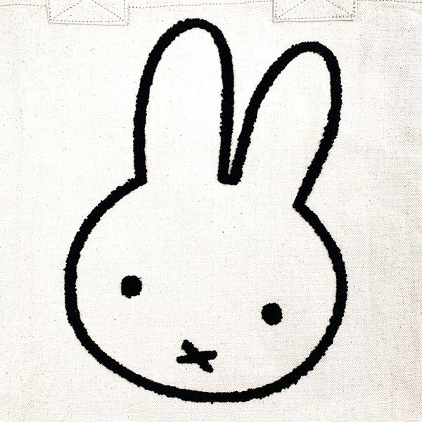 ミッフィー miffy 刺繍A4トート さがら刺繍 フェイス トートバッグ アイボリーおでかけ