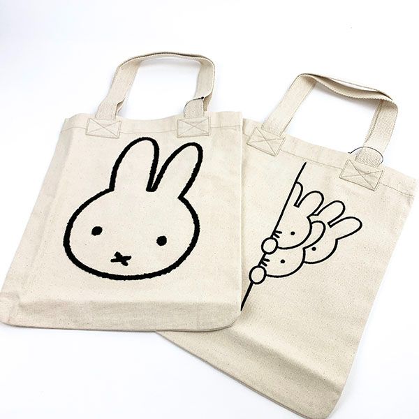 ミッフィー miffy 刺繍A4トート さがら刺繍 フェイス トートバッグ アイボリーおでかけ