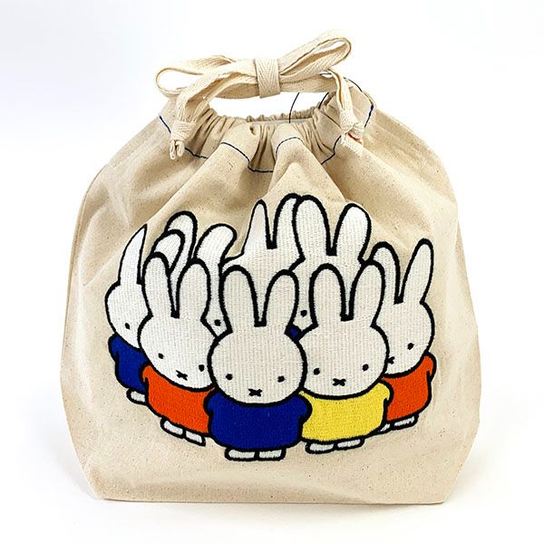 ミッフィー miffy 巾着　刺繍ミッフィーいっぱい 巾着 　 　 　