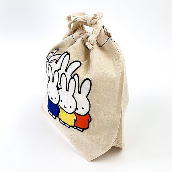 ミッフィー miffy 巾着　刺繍ミッフィーいっぱい 巾着 　 　 　