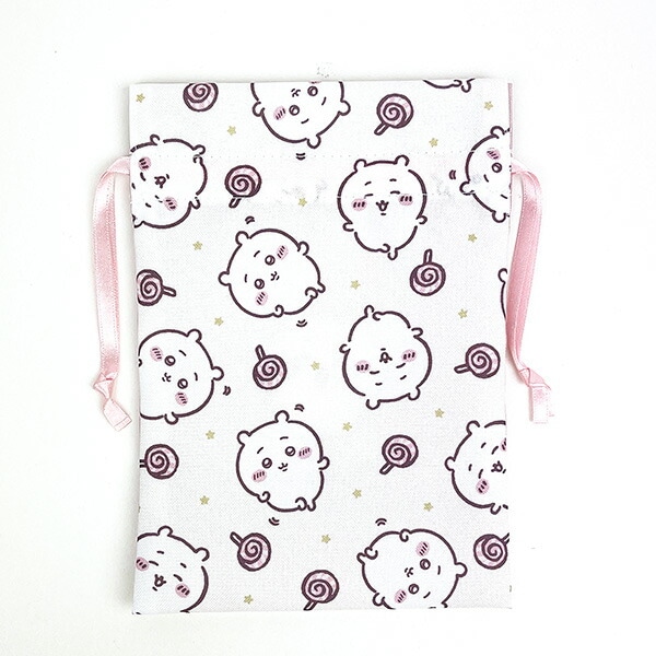 ちいかわ 巾着 ピンク 小物入れ キャンディ 日本製