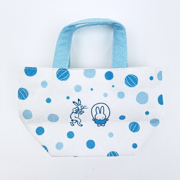 ミッフィー miffy 鳥獣戯画 ミニトートバッグ (ブルー) 日本製