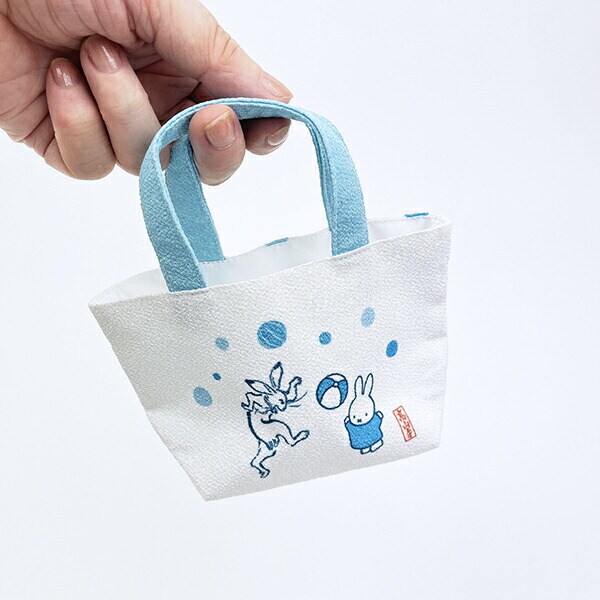 ミッフィー miffy 鳥獣戯画 ミニトートバッグ (ブルー) 日本製