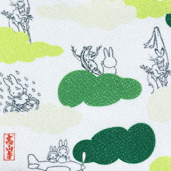 ミッフィー miffy 鳥獣戯画 ミニトートバッグ (グリーン) 日本製