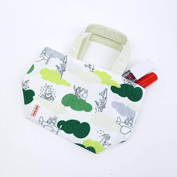 ミッフィー miffy 鳥獣戯画 ミニトートバッグ (グリーン) 日本製