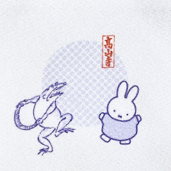 ミッフィー miffy 鳥獣戯画 ミニトートバッグ (パープル) 日本製