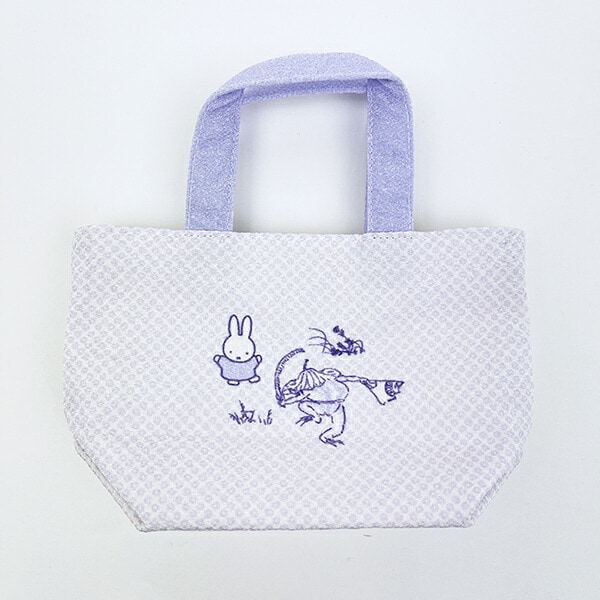 ミッフィー miffy 鳥獣戯画 ミニトートバッグ (パープル) 日本製
