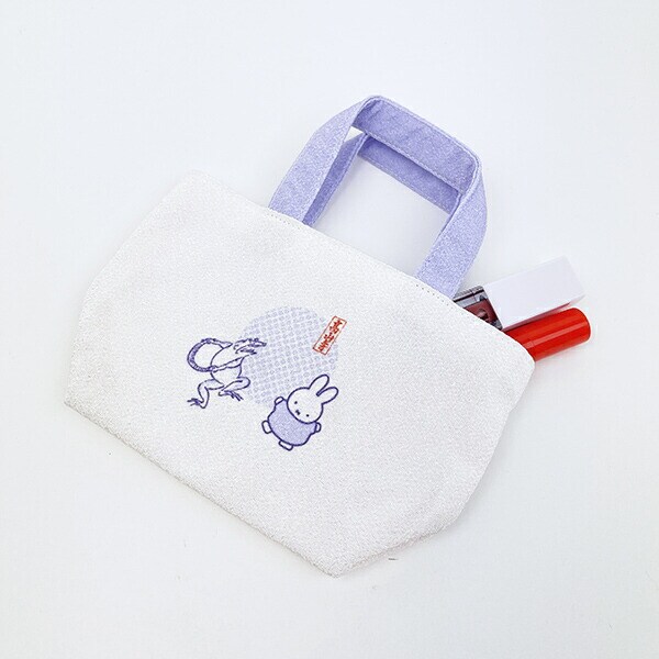 ミッフィー miffy 鳥獣戯画 ミニトートバッグ (パープル) 日本製