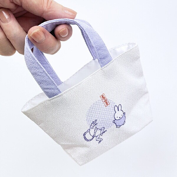 ミッフィー miffy 鳥獣戯画 ミニトートバッグ (パープル) 日本製