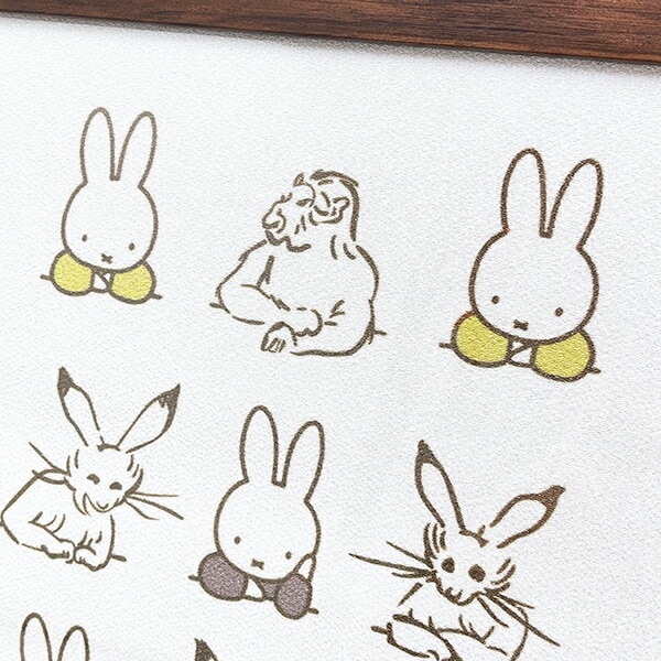 ミッフィー miffy X 鳥獣戯画 額装 (E) アート インテリア 日本製