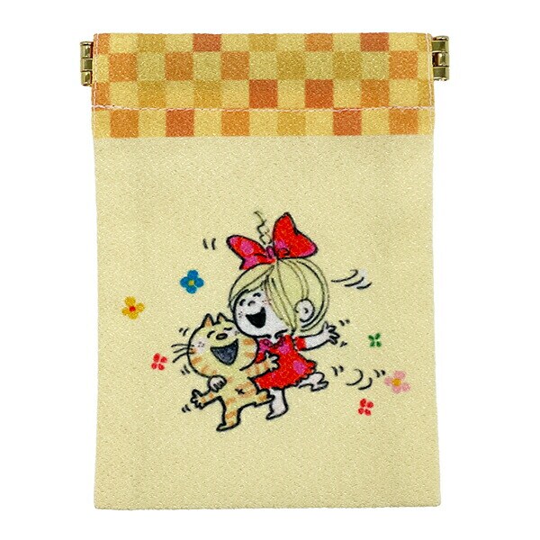 水森亜土 ばね口ポーチ みーたんと女の子 日本製