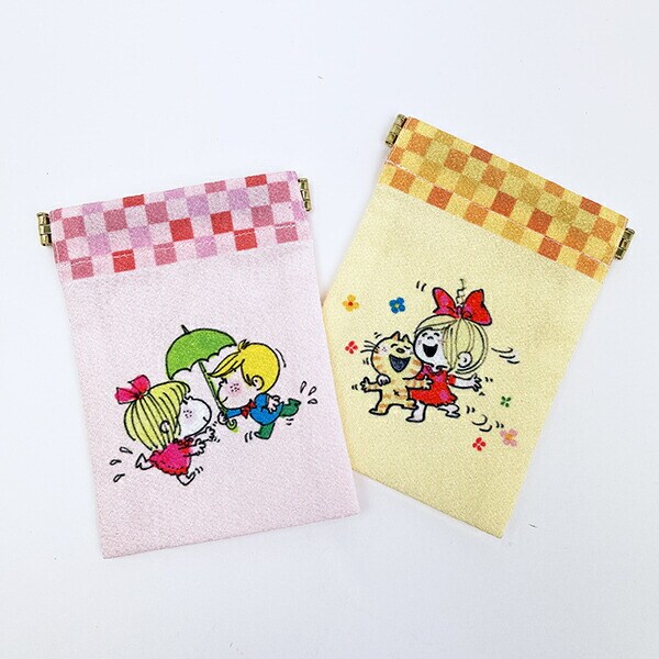 水森亜土 ばね口ポーチ みーたんと女の子 日本製