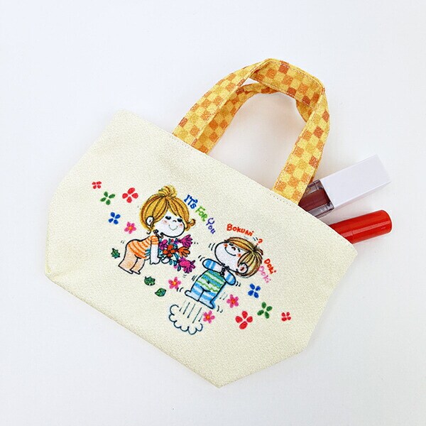 水森亜土 ミニトートバッグ 花束 日本製