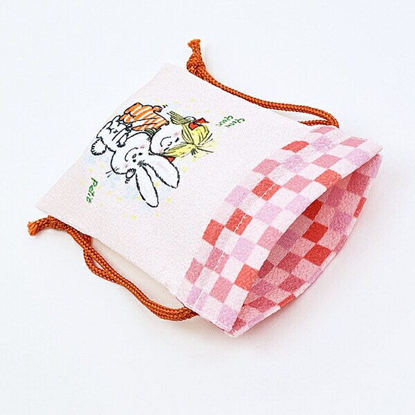水森亜土 豆巾着 うさぎ 日本製