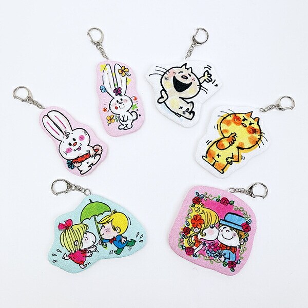 水森亜土 キーホルダー あいあい傘 日本製