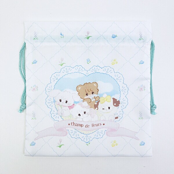 mikko illustrations ミッコ 巾着(M) ホワイト 日本製