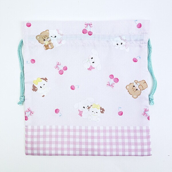 mikko illustrations ミッコ 巾着(M) ピンク 日本製