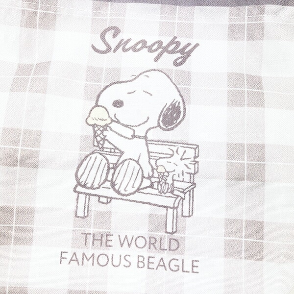 SNOOPY スヌーピー ランチ巾着 ブラウン アイスクリームファクトリーシリーズ ポーチ 小物入れ 化粧品入れ