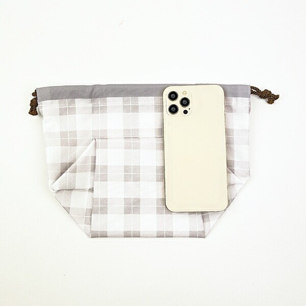 SNOOPY スヌーピー ランチ巾着 ブラウン アイスクリームファクトリーシリーズ ポーチ 小物入れ 化粧品入れ