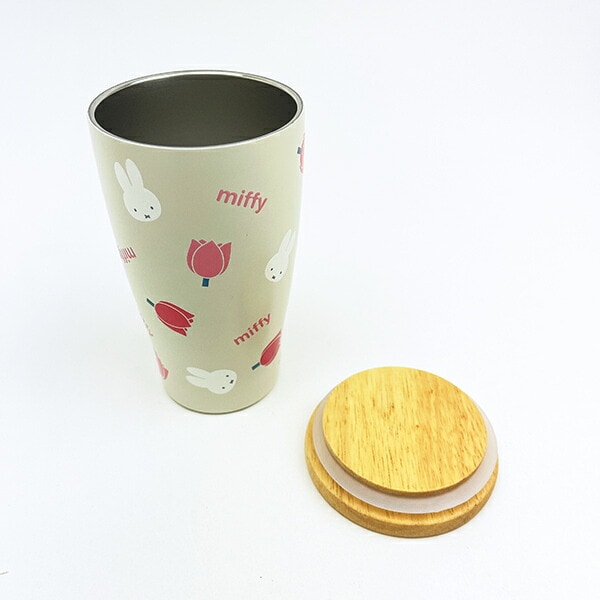 ミッフィー miffy 木フタ付きステンレスタンブラー チューリップ コップ ランチ