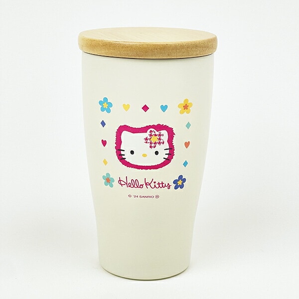 サンリオ ハローキティ 50th カオハナ 木蓋つきステンレスタンブラー ホワイト Sanrio