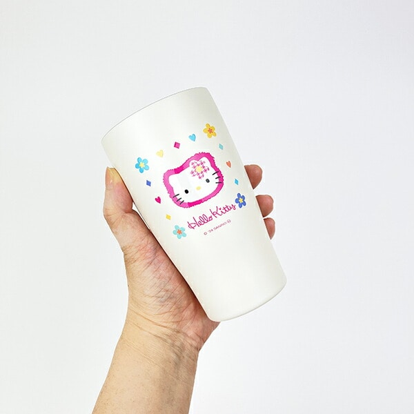 サンリオ ハローキティ 50th カオハナ 木蓋つきステンレスタンブラー ホワイト Sanrio