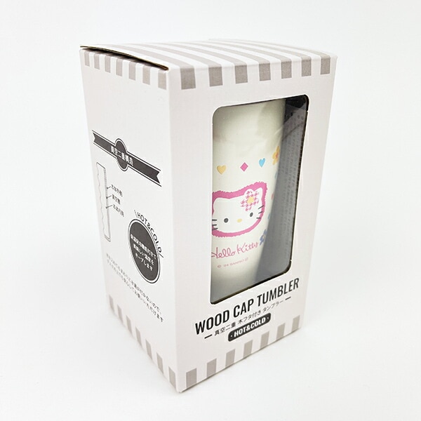 サンリオ ハローキティ 50th カオハナ 木蓋つきステンレスタンブラー ホワイト Sanrio