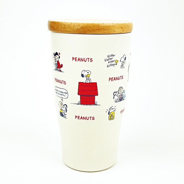 SNOOPY スヌーピー 木蓋付ステンレスタンブラー ハグ マグカップ コップ ランチ キッチン