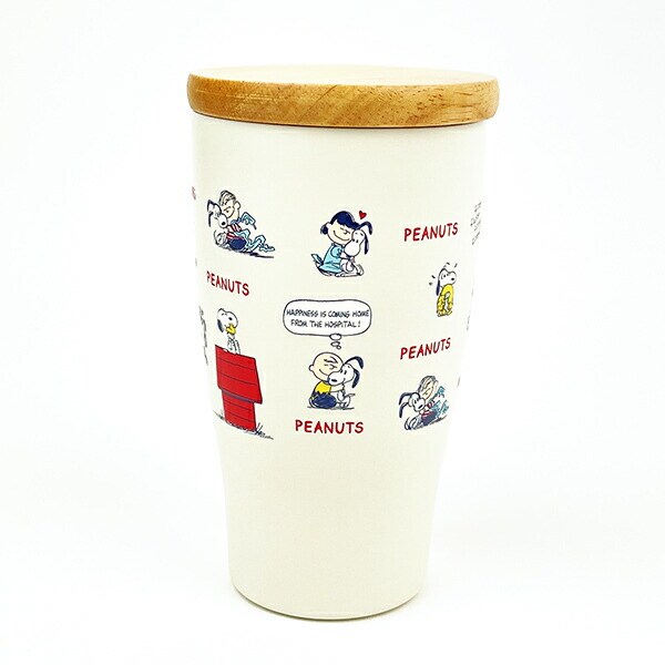 SNOOPY スヌーピー 木蓋付ステンレスタンブラー ハグ マグカップ コップ ランチ キッチン