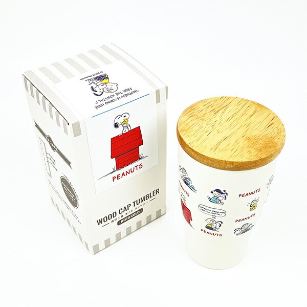 SNOOPY スヌーピー 木蓋付ステンレスタンブラー ハグ マグカップ コップ ランチ キッチン