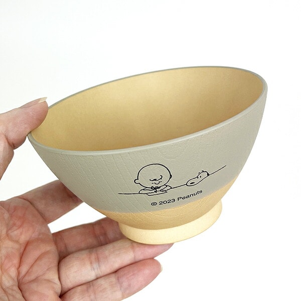 スヌーピー 塗り分け飯椀 あま色 STUDY SN お茶碗 食器 日本製 SNOOPY