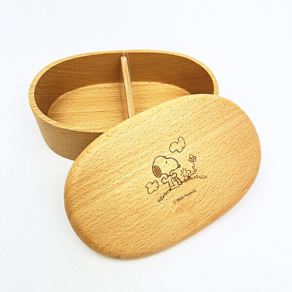 スヌーピー 木製くりぬき ランチボックス (オスワリ) SNOOPY